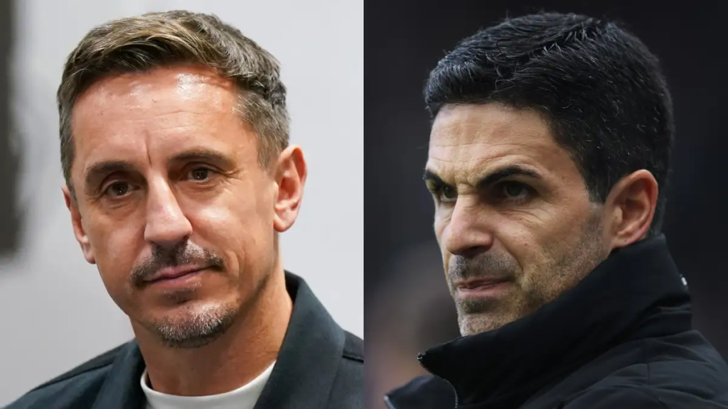 Manchester United legends Gary Neville and Paul Scholes have clashed over their predictions for Sunday's monumental Premier League title decider between Manchester City and Arsenal.