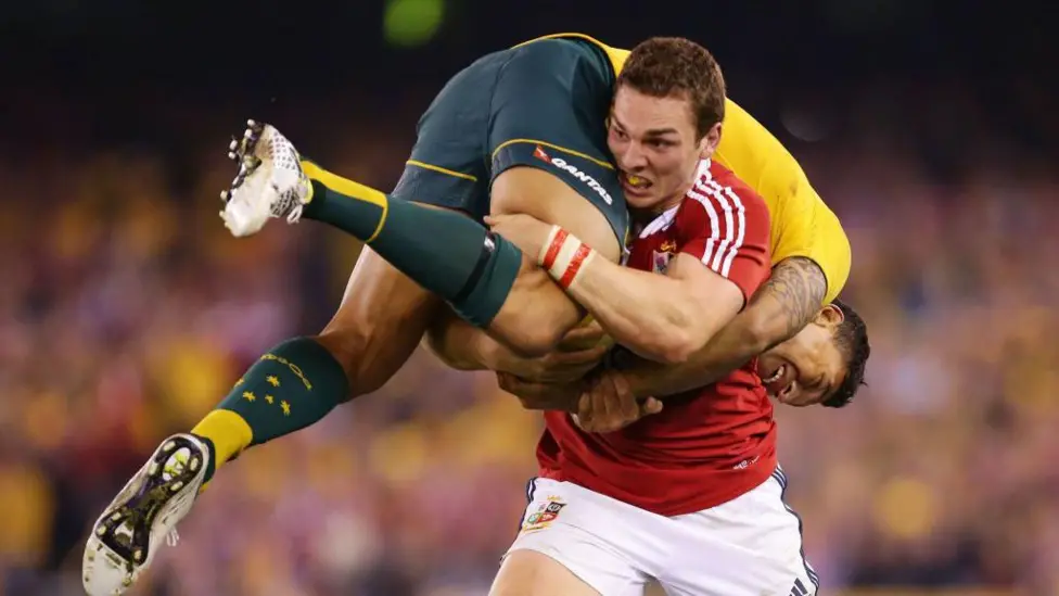 One of North's most famous moments came during the 2013 British & Irish Lions tour to Australia when he ran with Israel Folau on his shoulder


