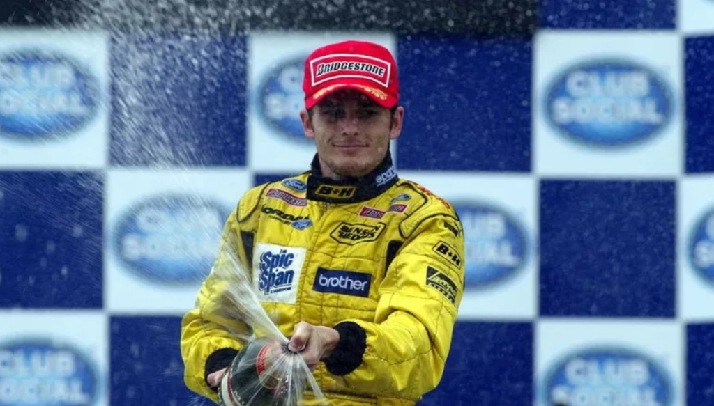 Podium: Giancarlo Fisichella, Jordan celebrates